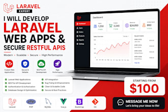 develop laravel web apps and secure restful apis