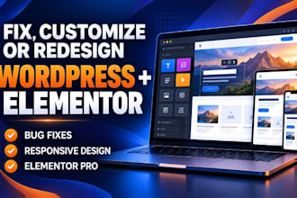 fix, customize, or redesign wordpress elementor websites