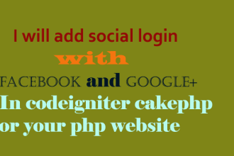 do social login with fb,google plus for your php website