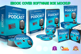 create book cover mockup, ebook cover box product mockup