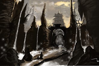 draw concept background for a game, cartoon, anime