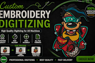 professional embroidery digitizing for dst,pes all formats