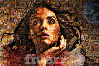 design your image into photo mosaic portrait as unique gift