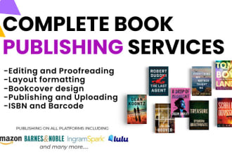 help you with self publishing your book as print and ebook on kdp, ingramspark