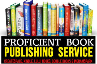publish your book, edit, format, design bookcover and upload on amazon, lulu