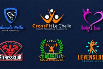 create crossfit, gym, yoga, health and fitness logo design