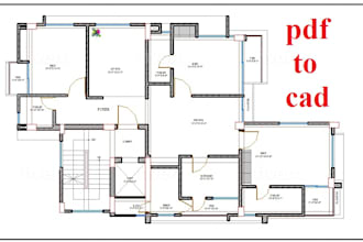 redraw floor plan, convert anything to autocad, cad, dwg