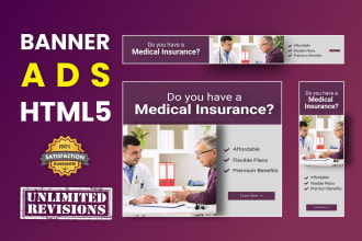 design html5 banner ads, header, cover, flyer, hero images