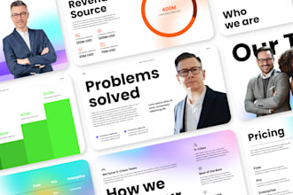 design investor pitch deck, powerpoint presentation, company profile