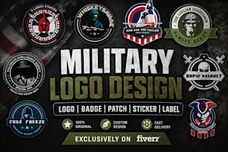 military tactical logo, badge, patch and sticker design