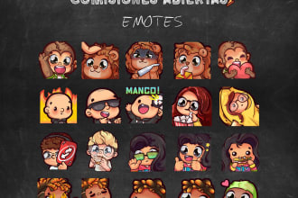 create for you high quality twitch emotes or sub badges