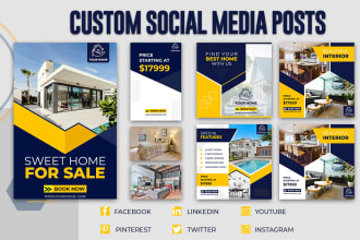 design 20 unique social media posts, banner ads