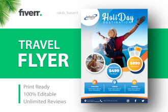 offer travel agency or tour flyer and brochure