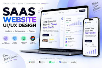 design a modern saas website UI UX in figma