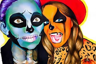 create a sugar skull face drawing for you