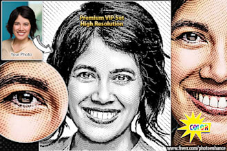 draw your portrait classic business headshot wsj style hedcut