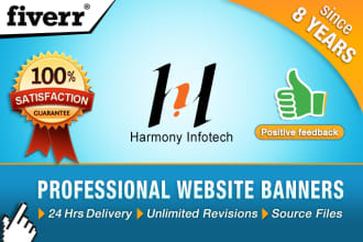 do professional web banners,headers,sliders in 24hrs