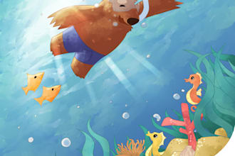 make childrens book illustration and story book covers