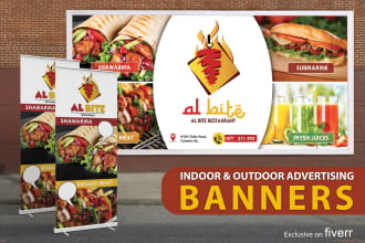 do graphic for roll up banner, billboard or signage design