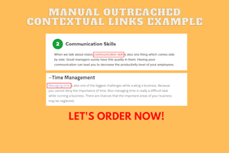 build manual outreached white hat dofollow seo links monthly