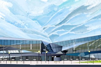 draw any of kind of architectural illustration