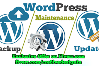 do wordpress monthly backup, maintenance and update