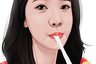 draw your image into awesome soft vector potrait