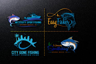create a professional  fishing logo with unlimited revisions