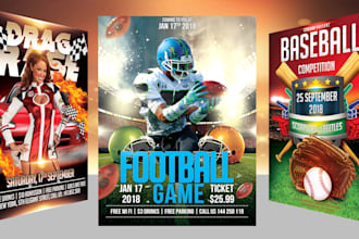 do an astonishing event, sports, travel, party flyer in 12 h