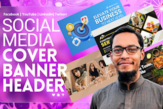 create professional facebook and linkedin covers and social media banner designs