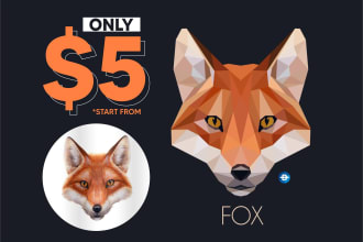 draw your pet in low poly art vector