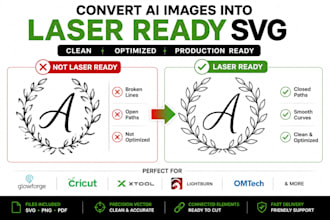 convert ai images into laser ready svg file for glowforge, cricut