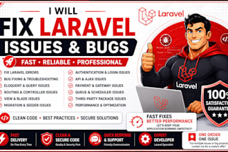 fix laravel issues and bugs