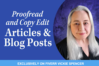 proofread and copy edit blog posts or articles