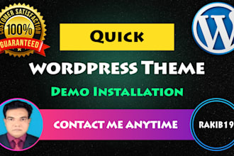 setup wordpress theme like its demo website