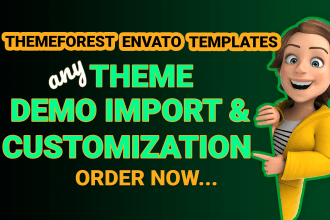 do themeforest theme install, demo import and customization wordpress website