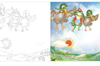 digitally color your drawings or line art