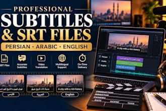 create persian arabic and english subtitles and srt files