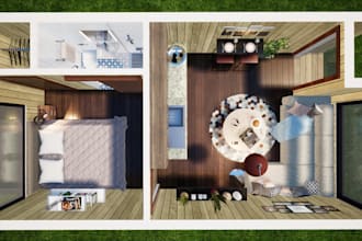 create 3d floorplan renderings or convert 2d floorplan to 3d