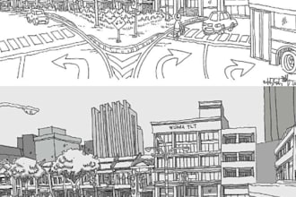 do premium   architectural or building hand drawn sketch