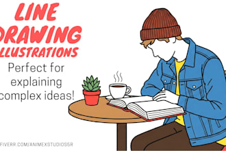 create whiteboard, line art and flat illustrations