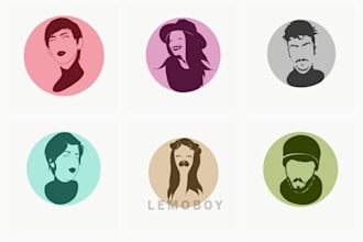 design minimal flat faceless portraits