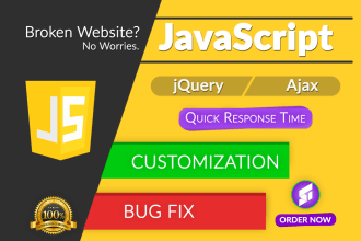 debug and fix javascript errors and do javascript tasks