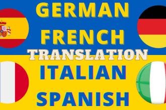 provide italian, german, spanish, french translation