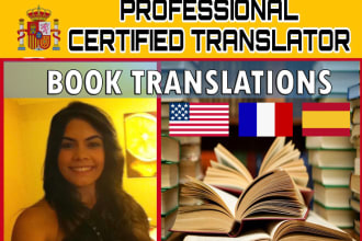 manually translate book in french or english to spanish