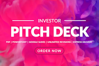 make investor pitch deck and powerpoint presentation