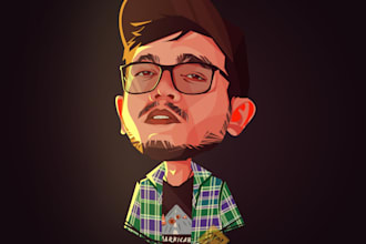 draw awesome big head cartoon style from your face photo