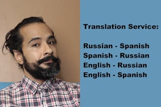 translate spanish, russian, english texts