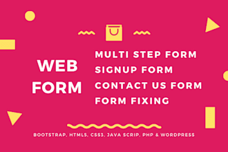 create web content form in bootstrap, HTML5, and wordpress