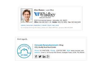 create professional clickable HTML e mail signature